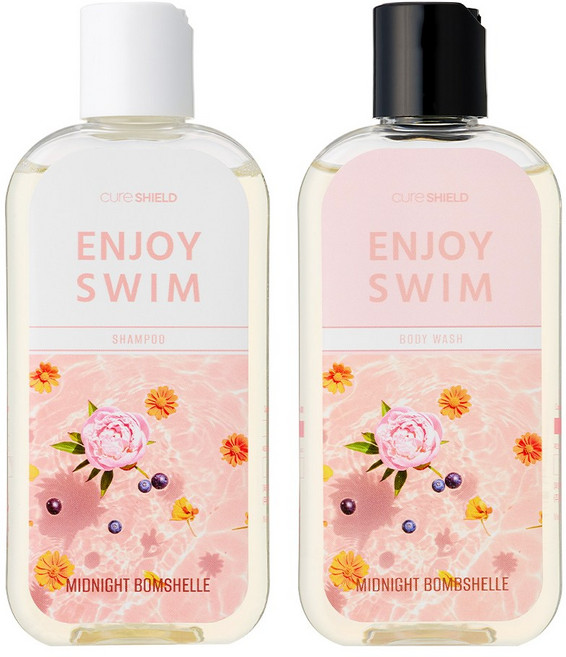 인조이스윔 수영장 염소 냄새 제거 수영 미드나잇 밤쉘 샴푸 바디워시 세트, 1세트