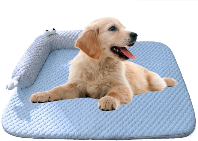 여름 쿨러 패드 애완 동물 얼음 패드 개 냉각 사육장 사계절 범용 고양이 사육장 애완 동물 패드 애완 동물 용품, 파란색