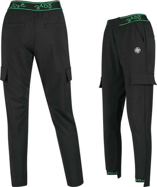 럭스골프 여성 자카드 밴딩 밑단 포인트 반조거 팬츠 MW25A268W