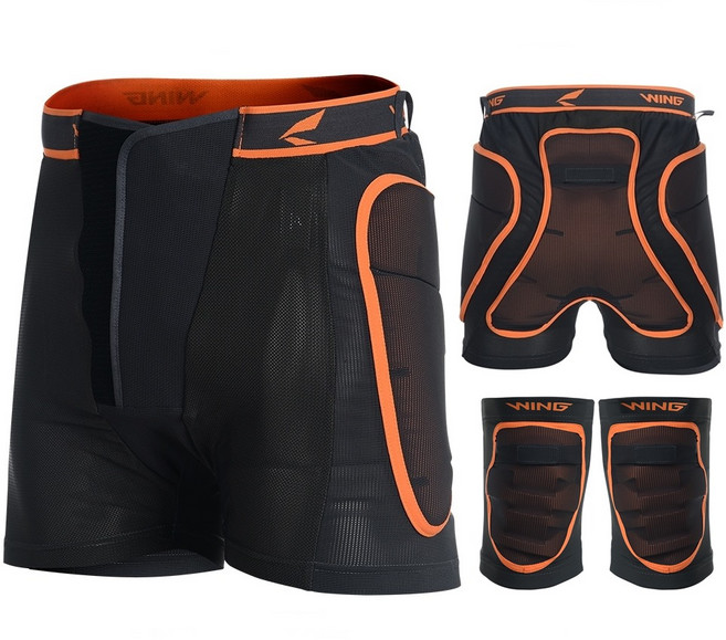 윙 보드 엉덩이 보호대 스노우보드 스키보호대 세트 슬림 BPL001, 1개, 블랙