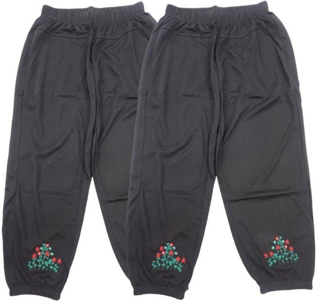 1+1 엘에이스 밑단 꽃자수 몸빼 바지 2P