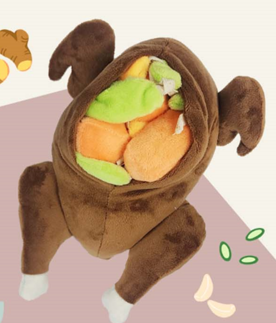 강아지 장난감 1위 삼계닭 노즈워크 장난감, 1개, 브라운