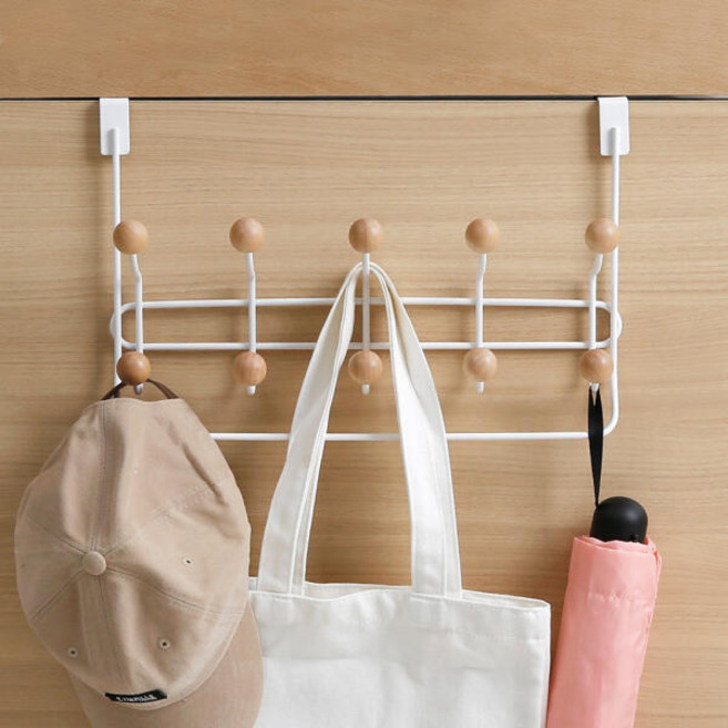 아트박스/홈앤하우스 우드 오버더 도어훅 10구, 블랙, 1개