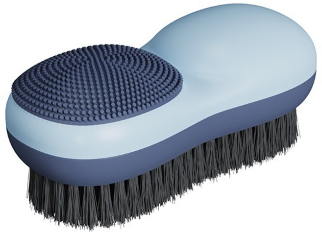 클린앤픽 양면 세탁브러쉬 옷감손상 방지 부드러운 솔 다용도 세척, 1개, 네이비블루