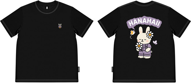 HANAHAII 플라워즈 토끼 순면반팔