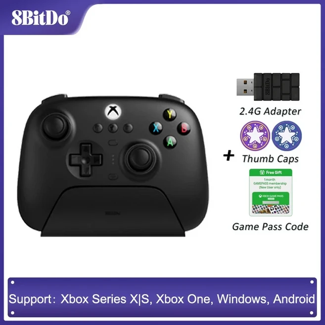 Xbox 시리즈 X용 충전 도크가 포함된 8BitDo Ultimate 3모드 무선 Bluetooth 게임 컨트롤러 | S One Windo, 03 Black