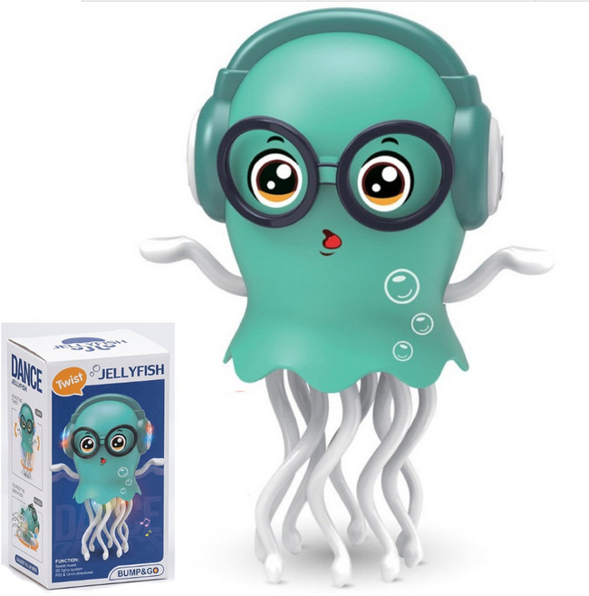 토이즈데이 춤추는 해파리 신나는 음악 LED 불빛 댄스 로보트 장난감 단체 선물, 1개, 민트