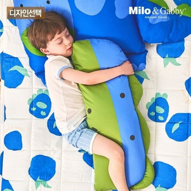 공식 [밀로앤개비] 동물 롱 바디필로우 베개 (커버1+솜1) 세트 유아베개/아기베개/돌아기베개/바디필로우, 롱 허그로라/롱 마이크로솜