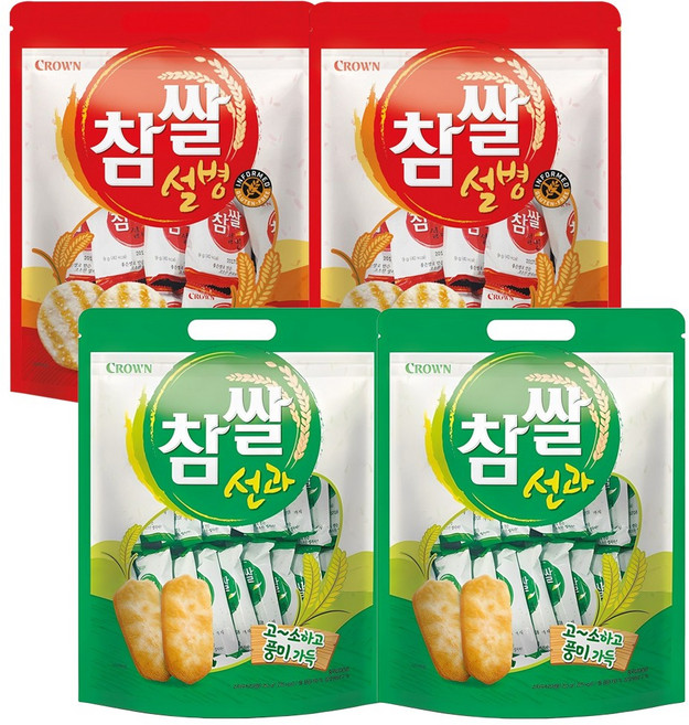 아이들 과자 아기과자 참쌀 선과 253g(44봉) 2개+ 참쌀설병270g(30봉)X2개, 1개