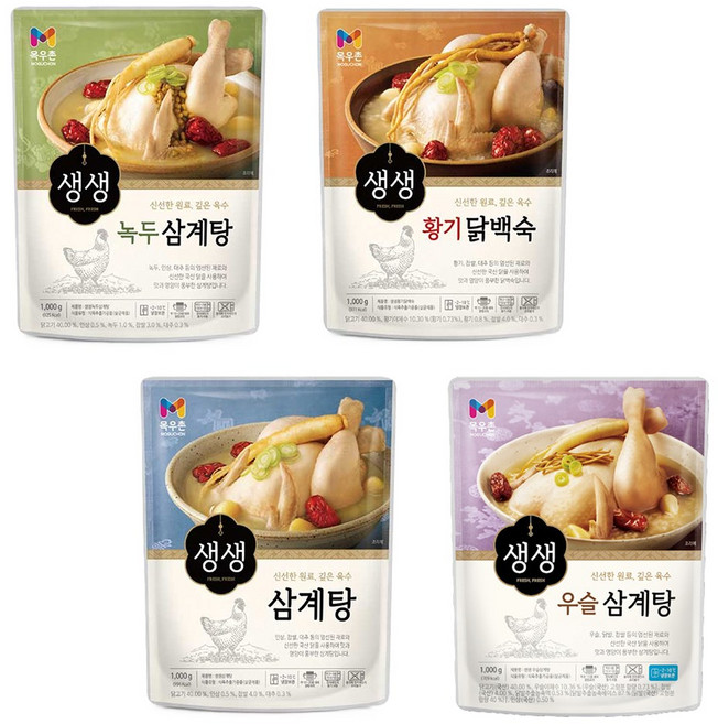 목우촌 목우촌 생생 삼계탕1kg+녹두삼계탕1kg+황기닭백숙1kg, 1kg, 1개