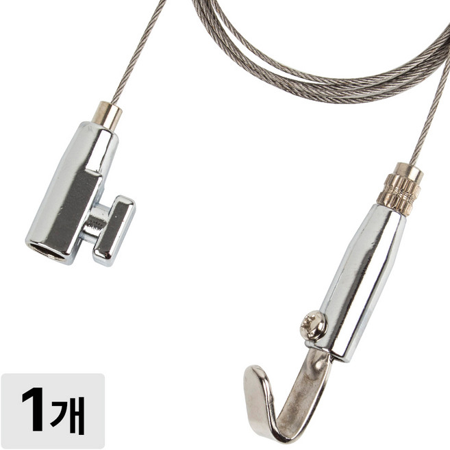 [철물인] 액자걸이 기본거북이 소 3kg용 실버 - 간편레일 벽면용, 1개, 와이어2미터-실버