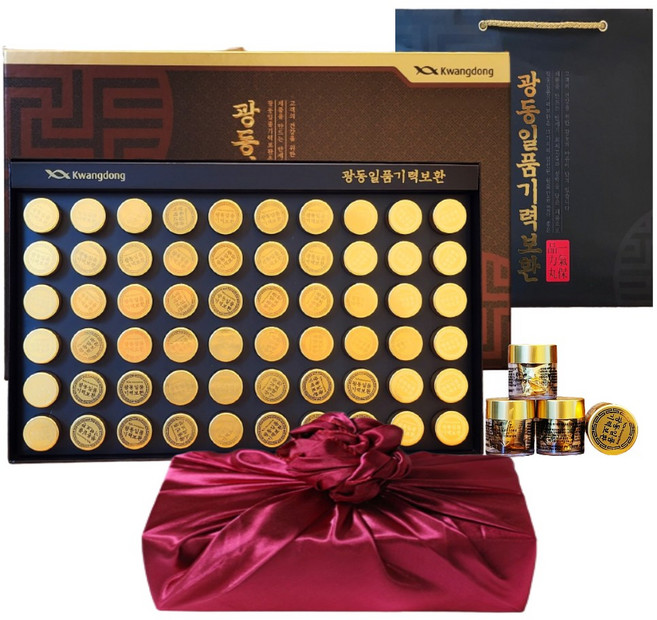 광동 명침향환 침향단 60환 225g+쇼핑백 설 명절 부모님 기력 선물세트(보자기포함) 1개, 1세트, 225g