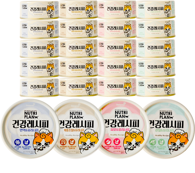 동원 뉴트리플랜 습식캔 건강레시피, 24개, 90g, 4종