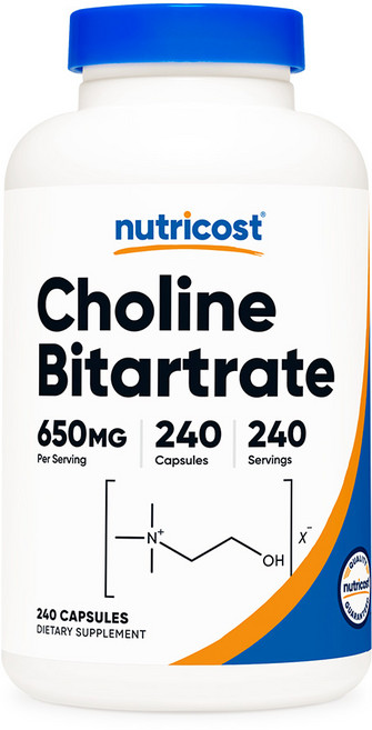 뉴트리코스트 타타르산수소콜린 650mg 캡슐, 240정, 1개