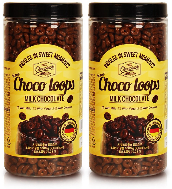 [독일산]초코리치 리얼 초코룹스 밀크초코, 600g, 2개