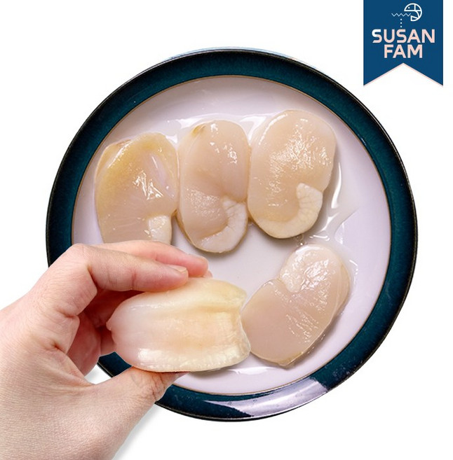 자연산 키조개 관자 개아지살 관자슬라이스, 1개, 약16-20미 1kg 중국산