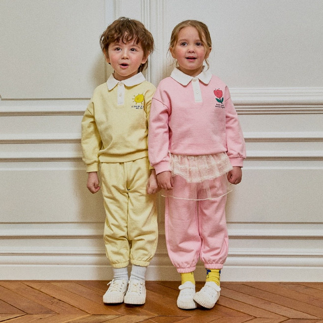 밀리밤[특가세일] 단정하게 활동하기편한등원룩 쁘띠 카라 상하세트 MLMS25S2M