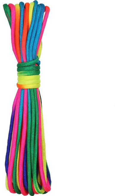 J1 傘繩 七彩段染漸變彩虹傘繩 七芯 編織 線 手工DIY配件, 4mm 七彩七芯傘繩  10米, 1個