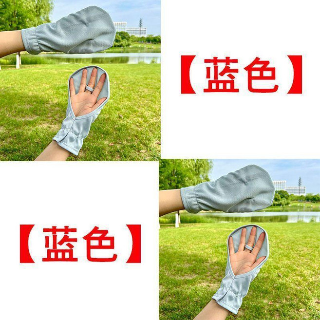 套 薄款透氣防曬手套 女士夏季短款開車寬鬆防紫外線遮陽戶外騎行露指, 藍色+藍色 2雙裝 發發, 1個