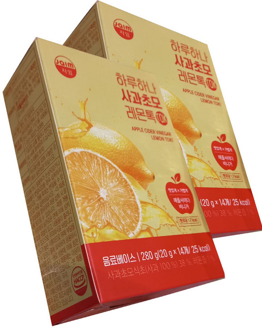 jaim 하루하나 사과초모 레몬톡, 2개, 280g