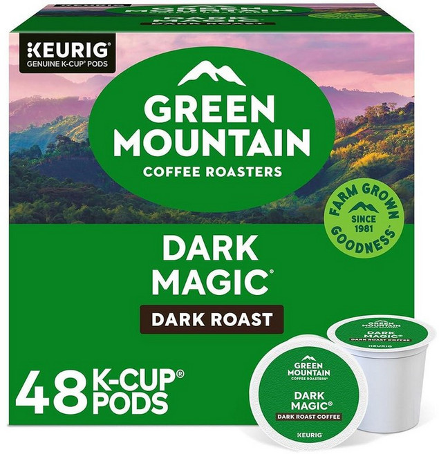 Green Mountain Coffee Roasters 수마트라 리저브 커피 큐리그 1인용 K컵 포드 다크 로스트 32개 262051, 48개 (1팩), 다크 매직