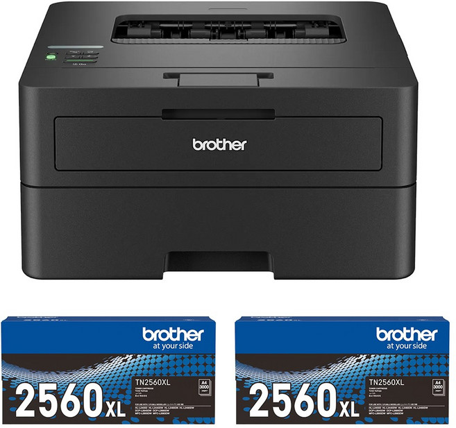 Brother 無線黑白雷射自動雙面印表機, HL-L2460DW+TN2560XL 2支