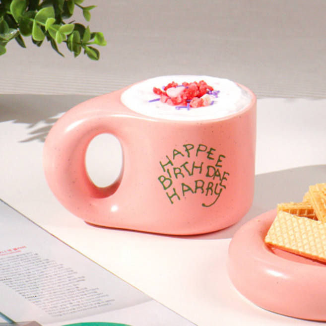 해리포터 뭉뚝 머그컵 소서 세트 벌스데이 270ml, 1개, 단품