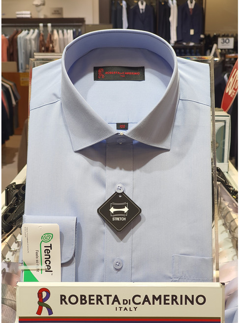 5F [신사] 로베르따 남성셔츠 긴팔 95-115호 모달스판 웜블루 일반핏셔츠 RM13022
