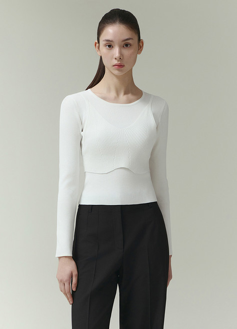 잇미샤 잇미샤 레이어드 니트 탑(ITP2YPO750)_DG