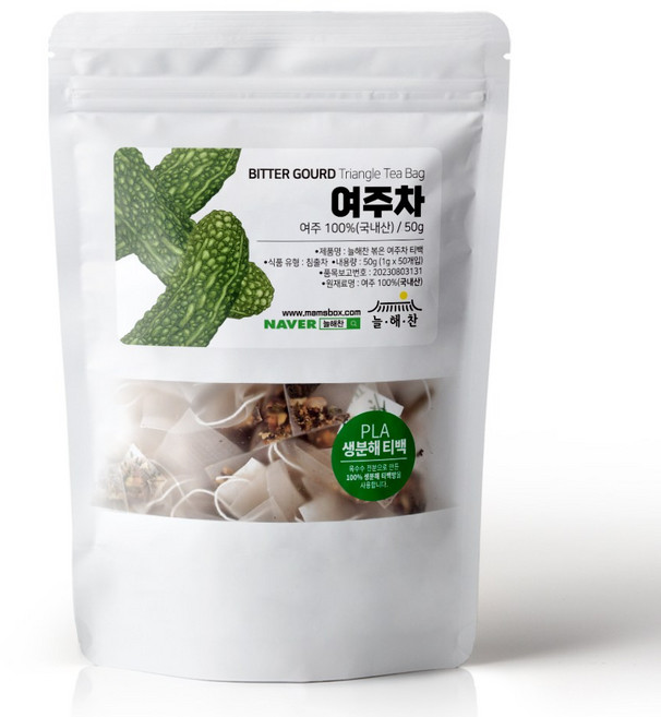늘해찬 볶은 국산 여주차 티백 삼각티백 대용량, 1g, 50개입, 1개