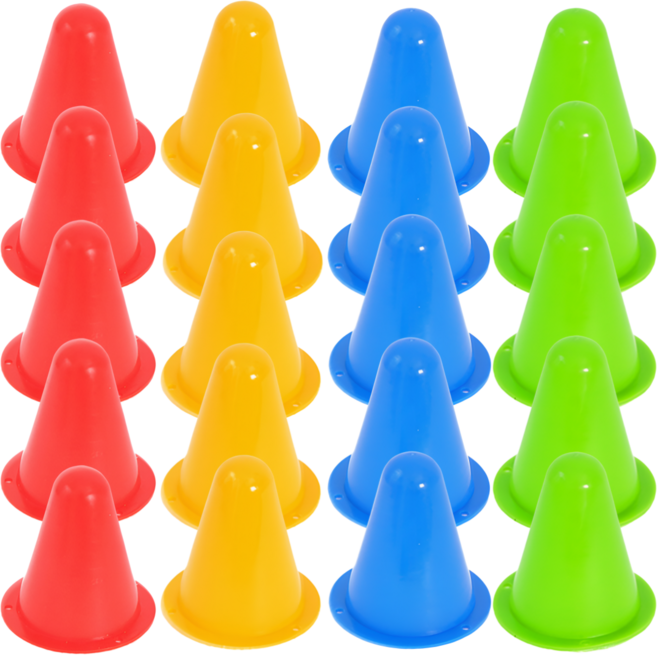 땅떼아 미니꼬깔콘 훈련 스텝 칼라콘, 20개, 혼합ee