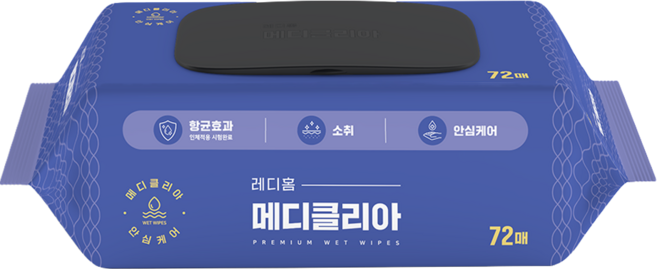 레디홈 메디클리아 요양원 물티슈 환자 간병용, 1개, 72매입, 8g