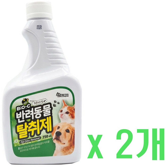 반려동물탈취제 냄새제거제 피톤치드향 리필, 2개, 750ml