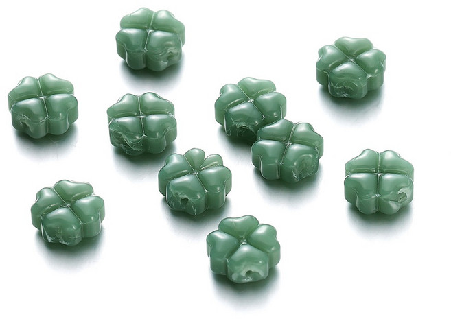 10.5mm 글라스 네잎클로버 비즈 DIY 팔찌 목걸이 키링 폰스트랩 악세사리