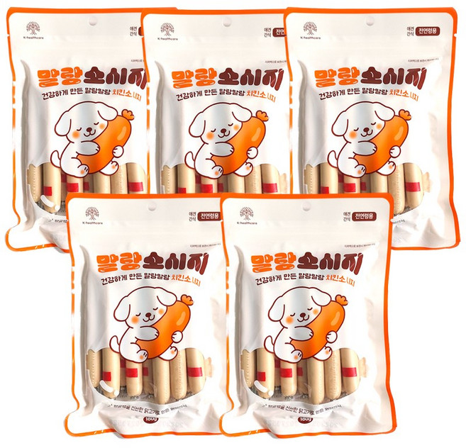 말랑소시지 12개입, 5개, 180g, 치킨