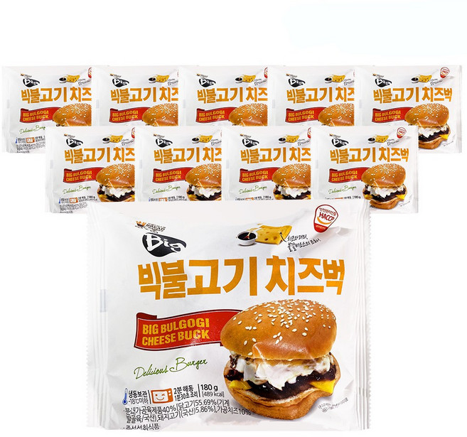 대신 빅불고기치즈벅 180g 10봉 간편편의점햄버거 매점빵식사, 10개