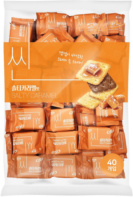 에이스 과자 씬 솔티카라멜 크래커 대용량 개별포장 과자 40개