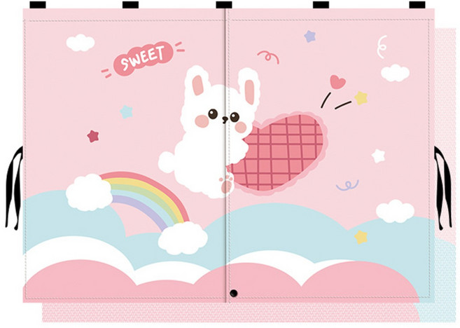 아띠꼴로 자동차 햇빛가리개 자석 암막커튼 뒷자석 창문 햇빛차단 ZC-806, 하트토끼, 2개