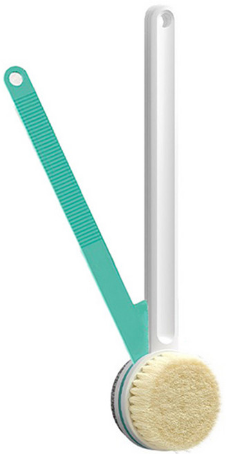 雙面浴刷，加長68.3CM防滑手柄，附掛勾, 白, 1個, 1個裝