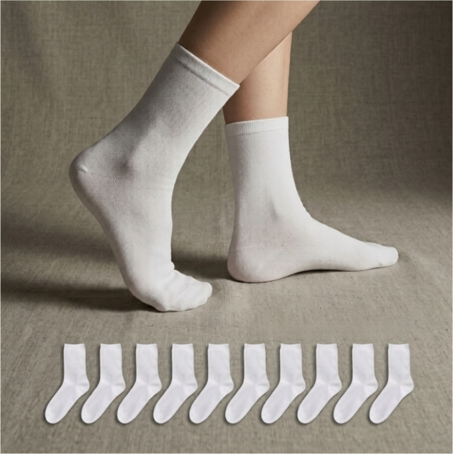 다온웨이 프리미엄 남녀공용 중목 쿠션 양말 10켤레