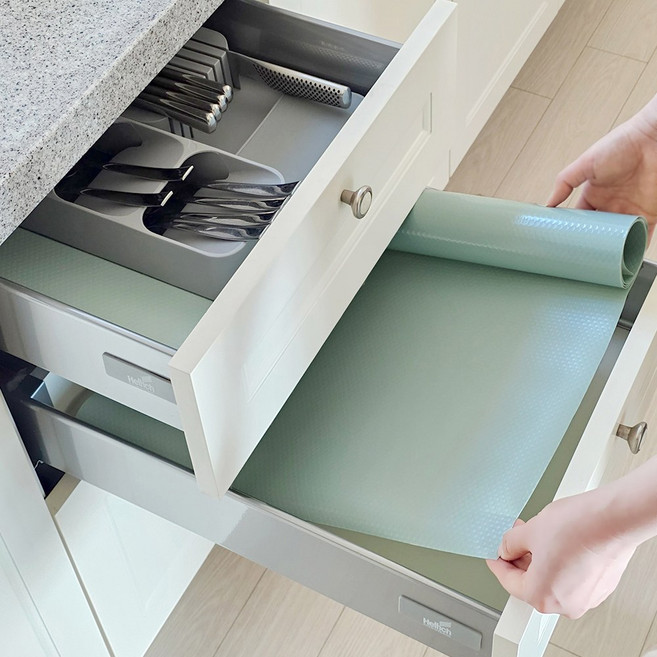 포포 모던 컬러 방수 논슬립 오염방지 서랍매트, 3p, 민트