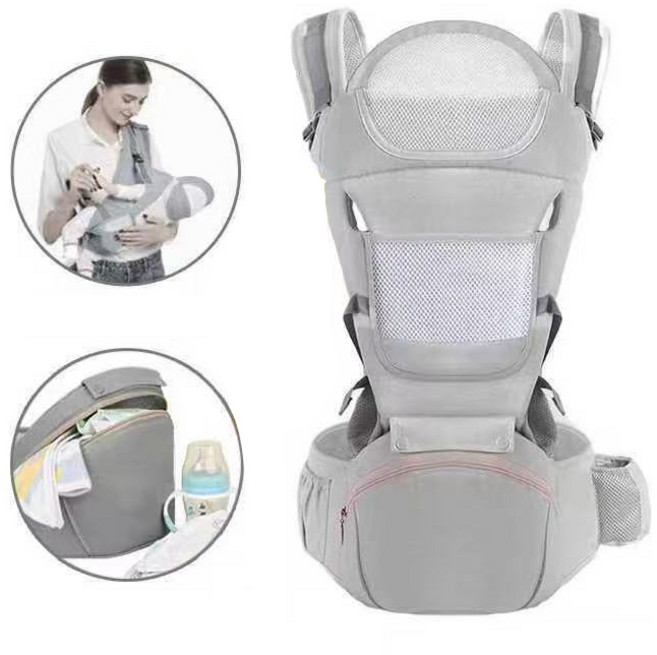 디아코니아 사계절 신생아 올인원 힙시트 아기띠 통풍 허리보호 G404, 그레이