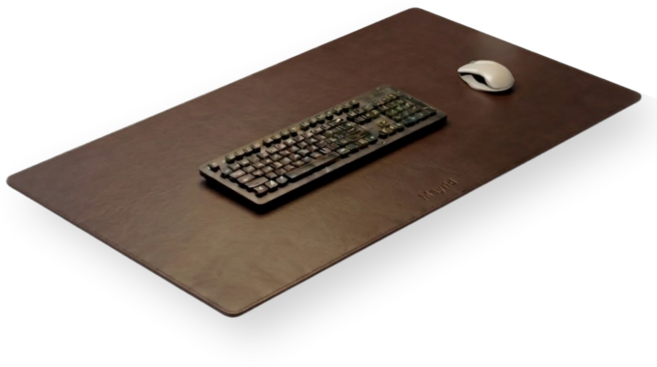 메이리드 오염방지 방수 가죽 마우스 장패드, 1개, 다크브라운