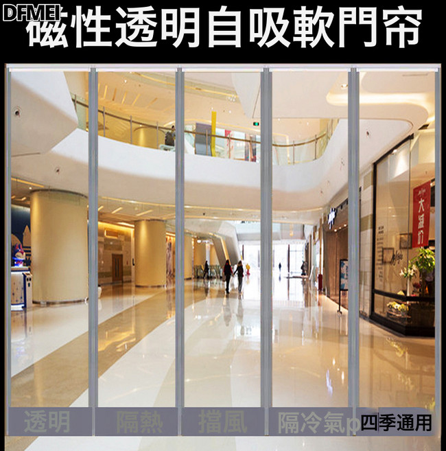 空調門簾冬季保暖防風塑料pvc磁鐵自吸軟門簾簾磁吸擋風防蚊門簾