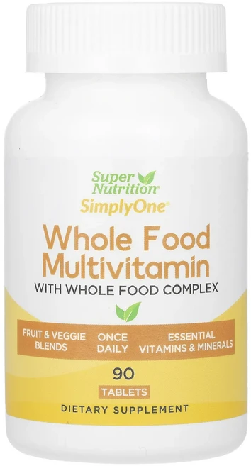 몸관리하세요 겨울입니다 Super Nutrition SimplyOne® 천연 식품 종합비타민 비타민A C 미네랄 효소 함유 90정 특별관리진행, SuperNutritionSimplyOne천연식품종합비, 1개 - 쿠팡