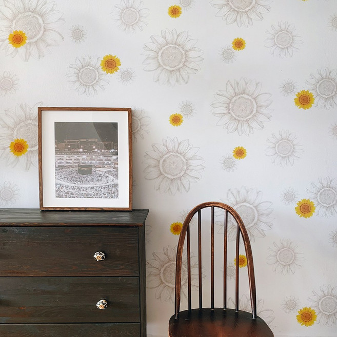 자이디 3D입체 단열벽지 20M 스티커형, 단열벽지_해바라기 20M