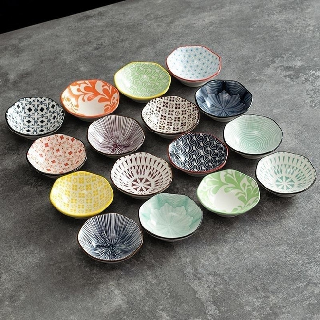 中式複古圍爐煮茶木格子九宮格調味碟 蘸料碟點心格 火鍋家用創意竹木餐盤 九宮格餐盒 火鍋店餐具烤肉餐盤, 1個, 默認隨機髮貨（可找客服備註）,（低邊）印彩3碟+竹木托盤3格