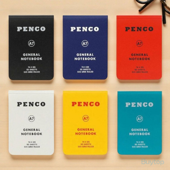 PENCO 펜코 노트 소프트 PP 노트 모눈 격자 필기 공책 미니노트 A7, 1개, 네이비