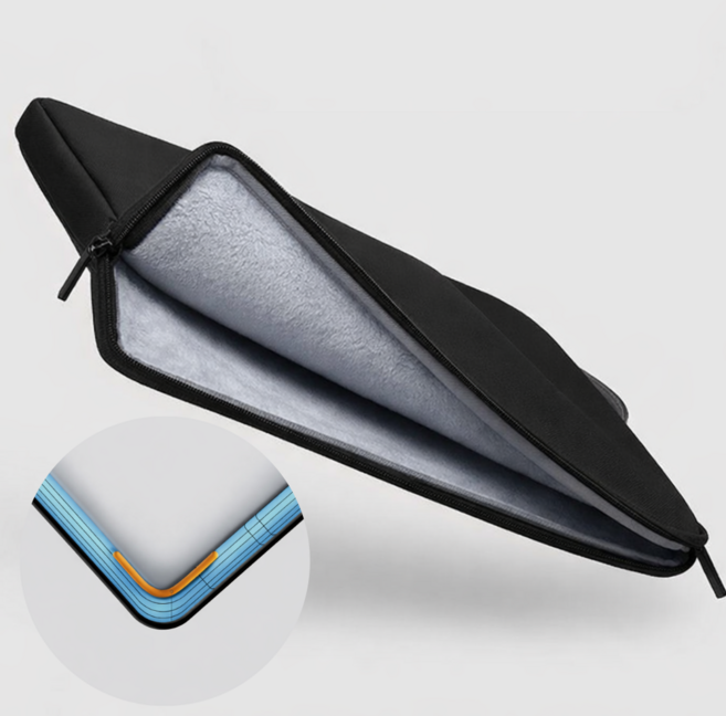 심플딤플 노트북 태블릿 가방 파우치, 솔리드 블랙, 1개