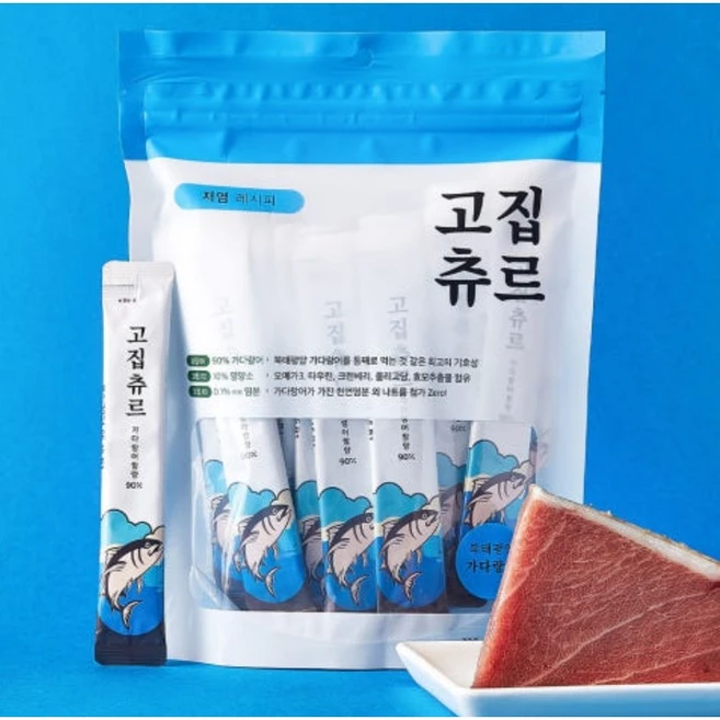 고집츄르 고양이츄르 저염 레시피, 30개, 북태평양 가다랑어, 11g - 쿠팡